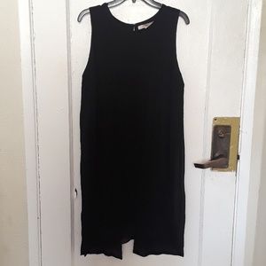 Black chiffon long top